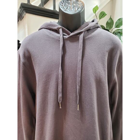 Mono B Mens Gray Solid 100% Cotton Drawstring Regular Fit Long Sleeve Hoodie - Picture 2 of 12